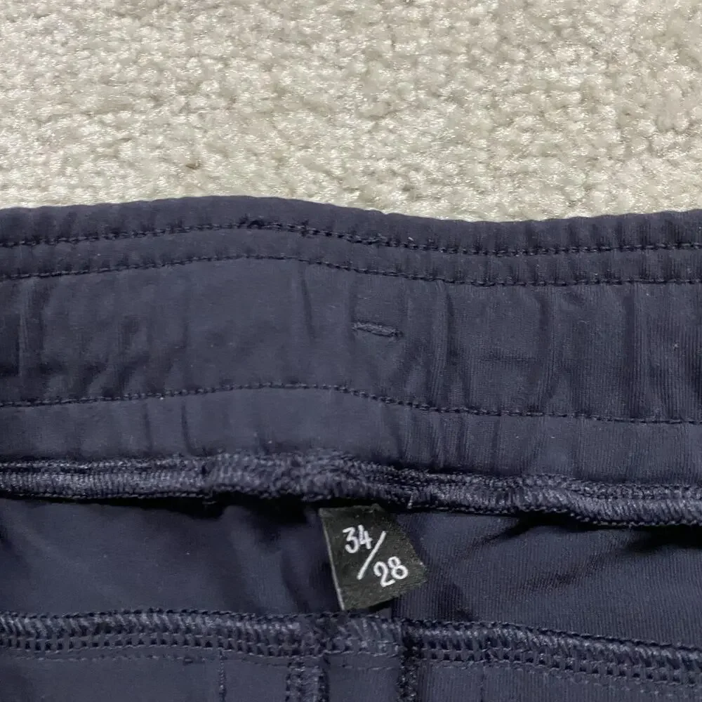 Public Rec Pants Mens 34x28 Navy Nylon Stretch Elastic Waist Travel Golf Tech